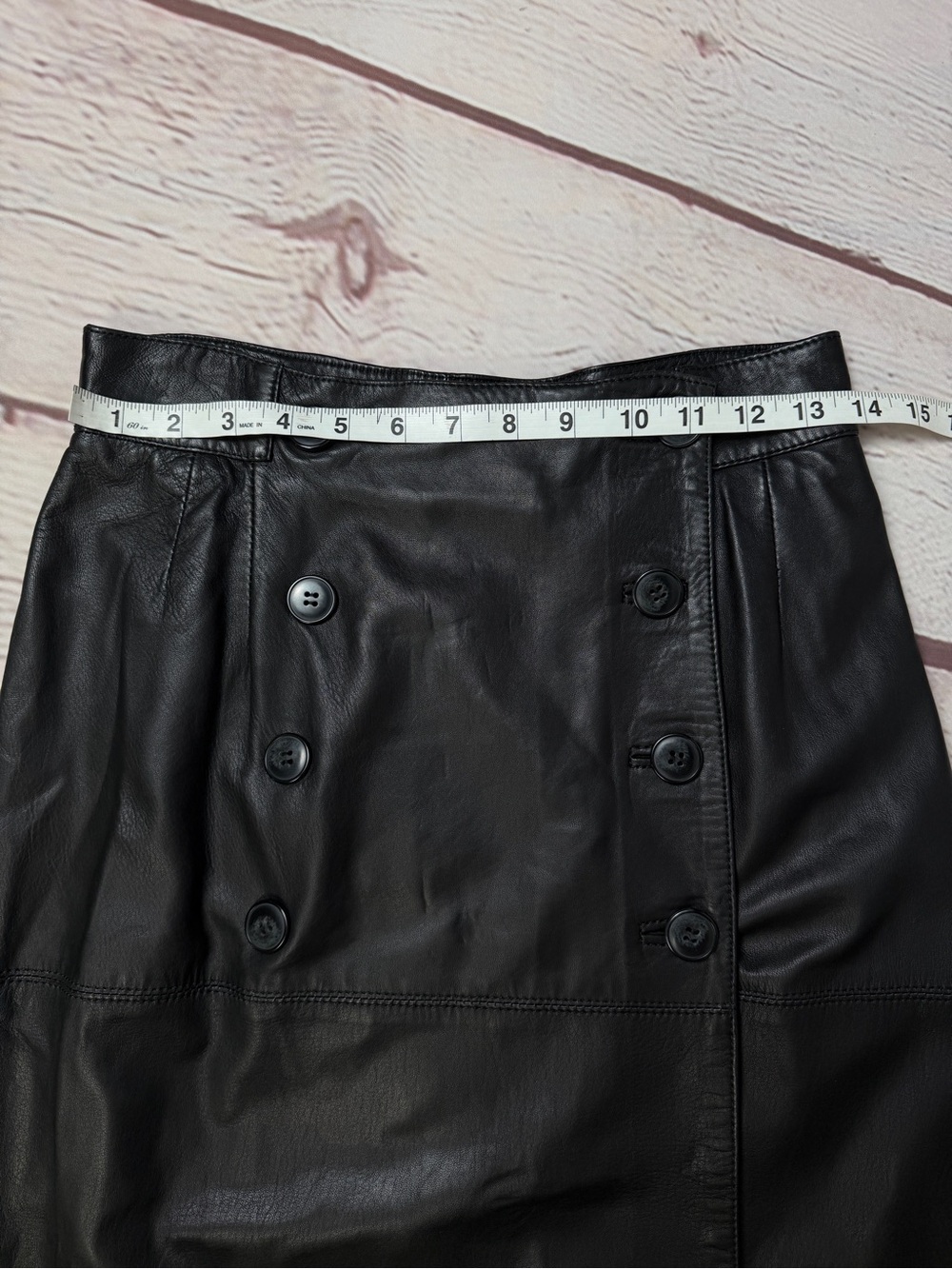MARCO PIERGUIDI black classic soft genuine leather wrap skirt, size 44 - Picture 15 of 15